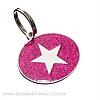 Pink Star Dog Tag (Oval) Glitter